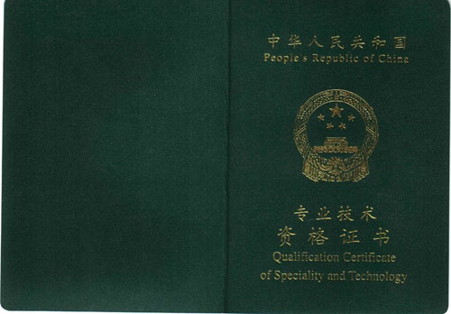 专业技术资格证书